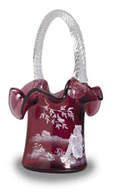 Kate Greenway Cranberry Glass Basket/Bride Basket