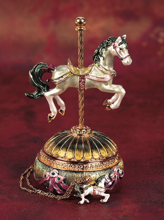 Carousel Horse Trinket Box With Necklace