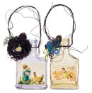 Purple & Yellow Victorian Glass Bottle