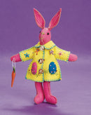 Pink Bunny in Yellow Coat Dress