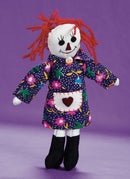 Raggedy Cloth Doll in Blue Floral Dress