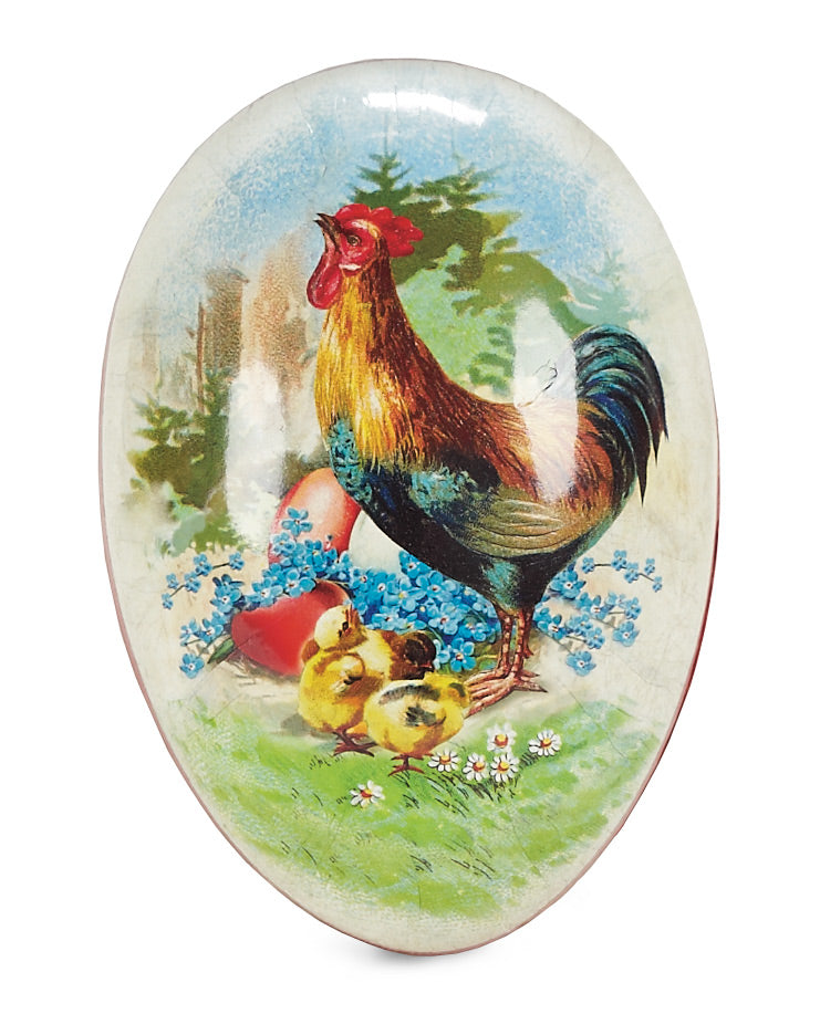 Rooster Paper Mache Egg Container