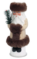 German Paper Mache Santa with Fur Trim