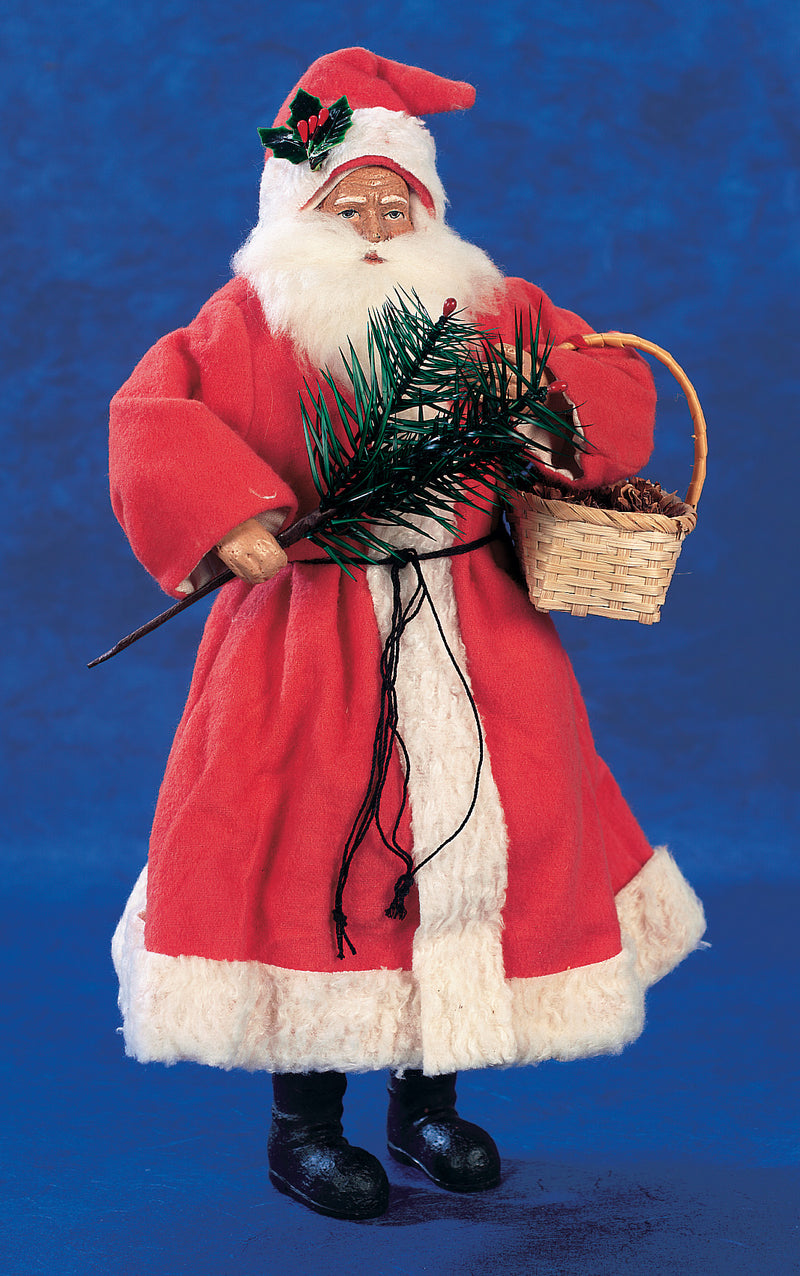 Flannel Suited St. Nicholas With  Mini Basket