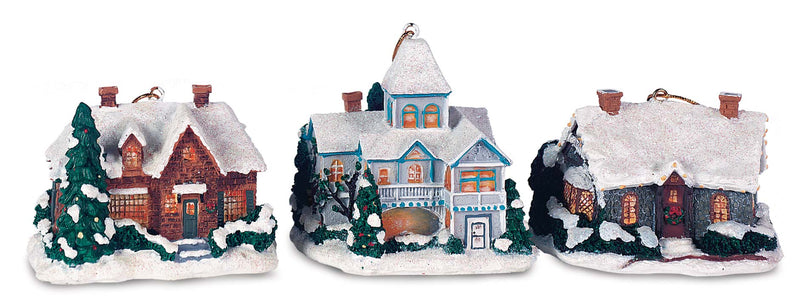 Snowy Village House Ornaments