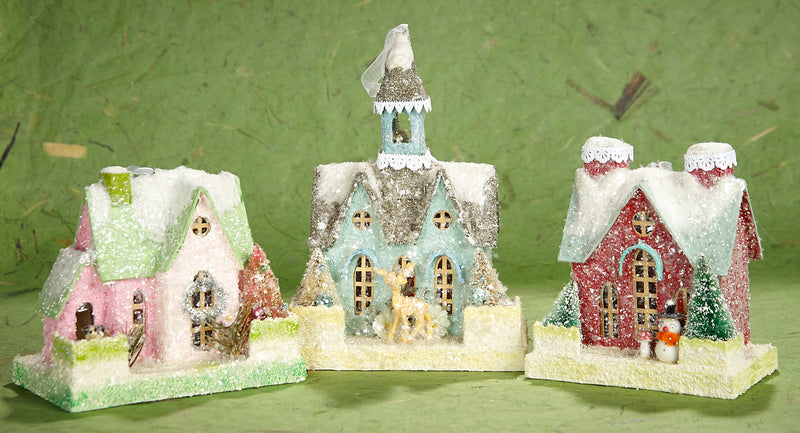 Winter House Miniature Village Ornaments