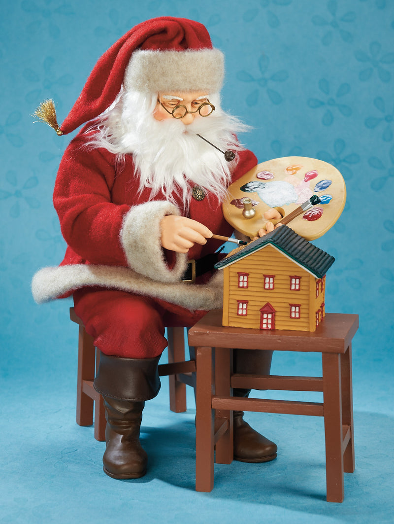 Santa Painting A Dollhouse Figural
