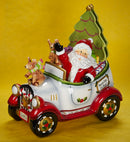 Santa Driving Cookie Jar Set