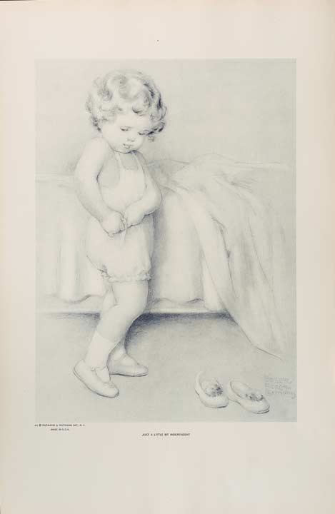 Copy of Original 1920s Lithographs of Children by Bessie Pease Gutmann, Rosebud