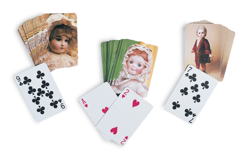 Set of 3 Antique Doll Themed Playing Cards