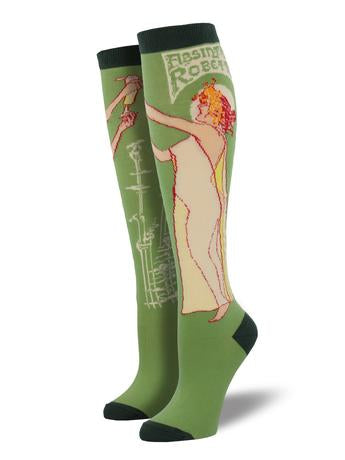 Yellow Absinthe Girl - Womens Knee High Socks
