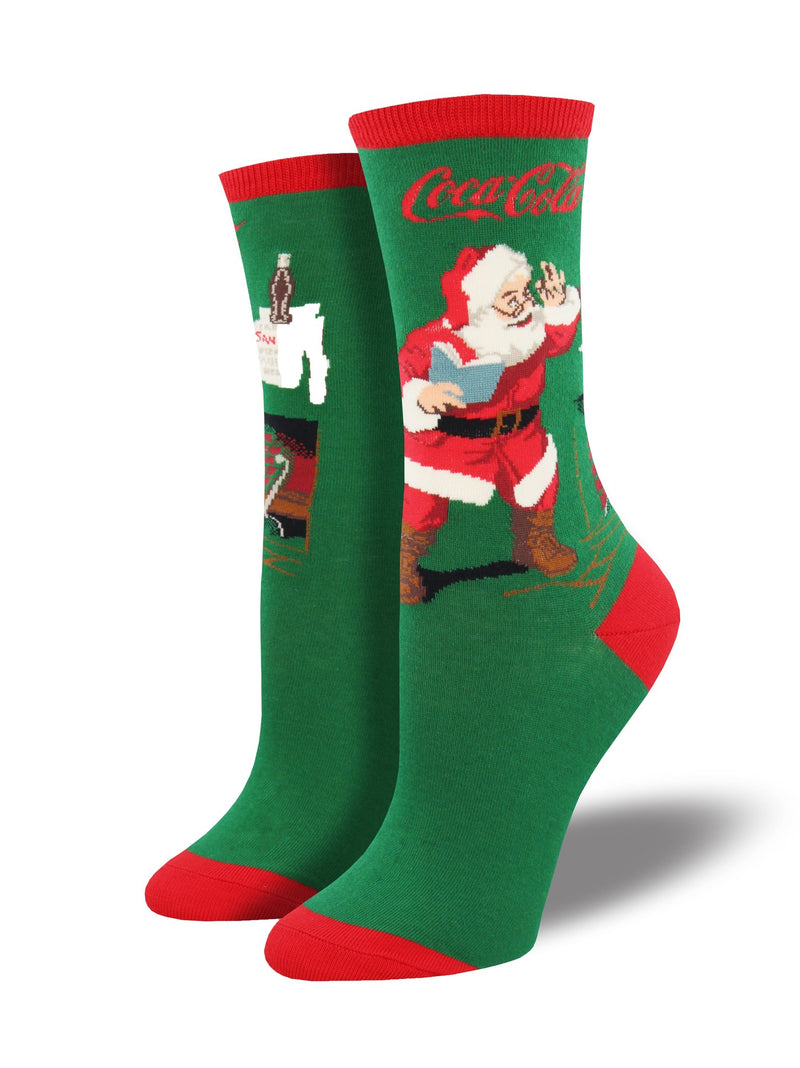 Santa's Coca-Cola Women's Cotton Crew Socks