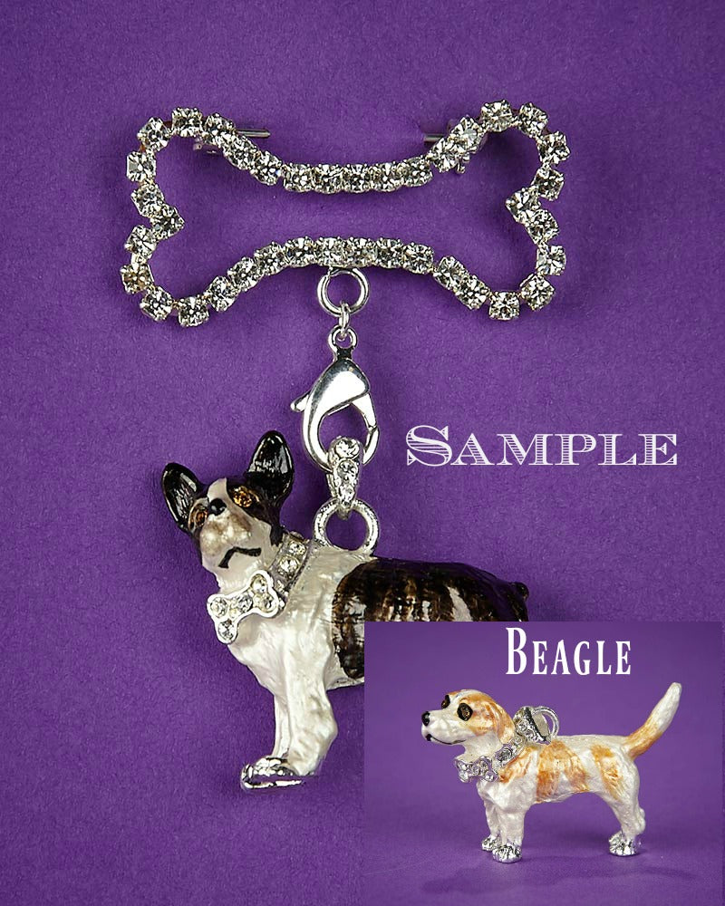 Beagle and Bone Brooch