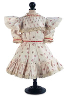 Red Flowered Bebe Jumeau Dress