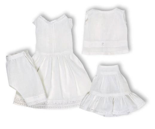 White Four Piece Cotton Undergarments