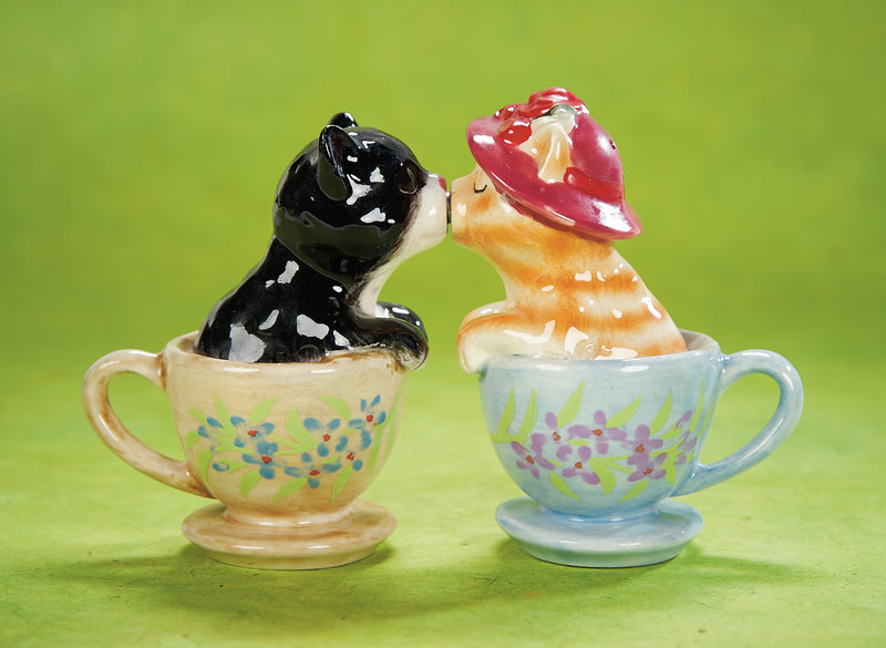 Cats in Cups, a Salt and Pepper Shaker Set