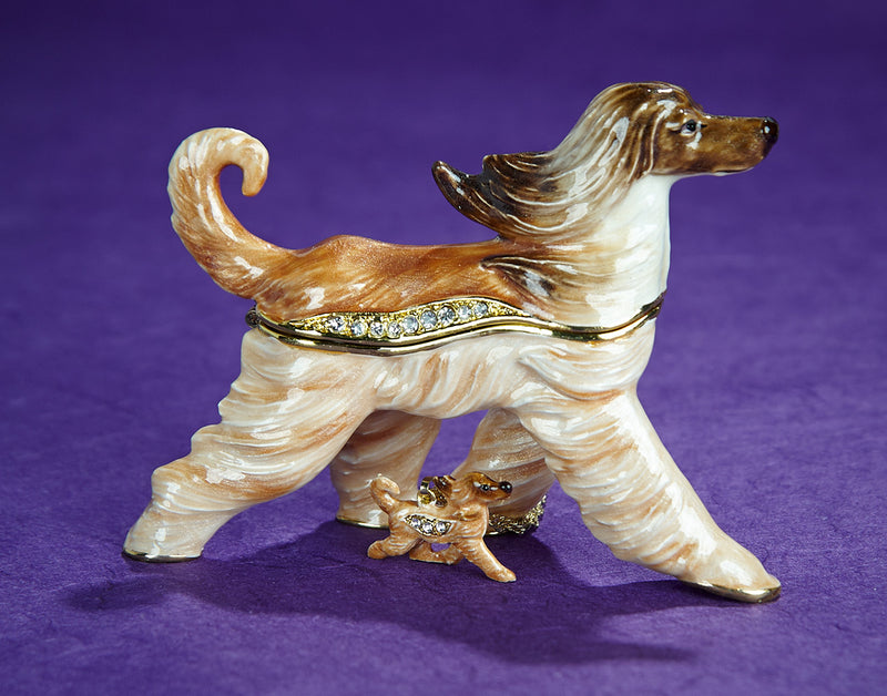 Afghan Hound Trinket Box and Necklace
