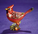 Cardinal Trinket Box with Necklace