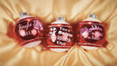 Large Retro Red Ornaments with Christmas Slogans