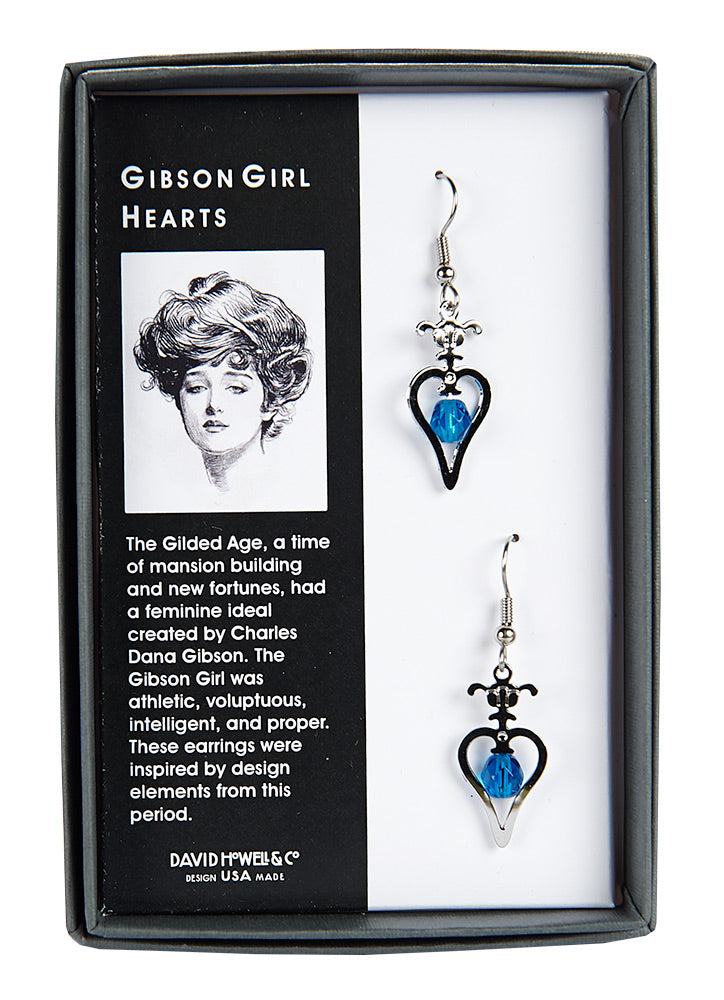 Gibson Girl Hearts Earrings