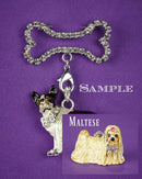 Maltese and Bone Brooch