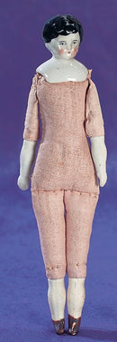 Antique German Black haired China Doll 6"