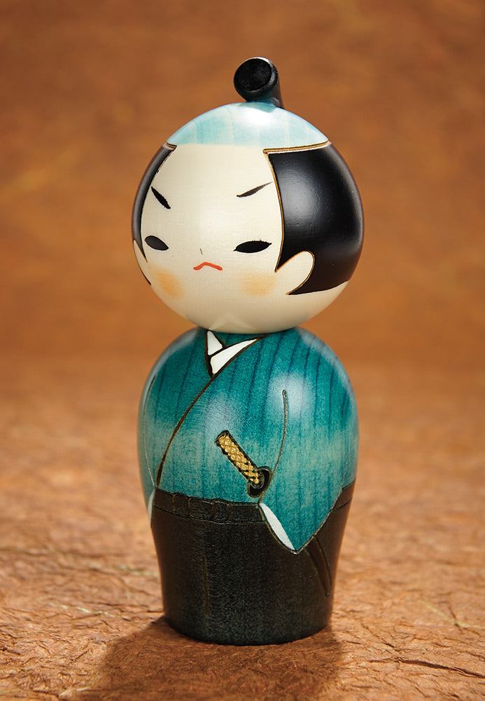 Samurai Wooden Kokeshi Doll