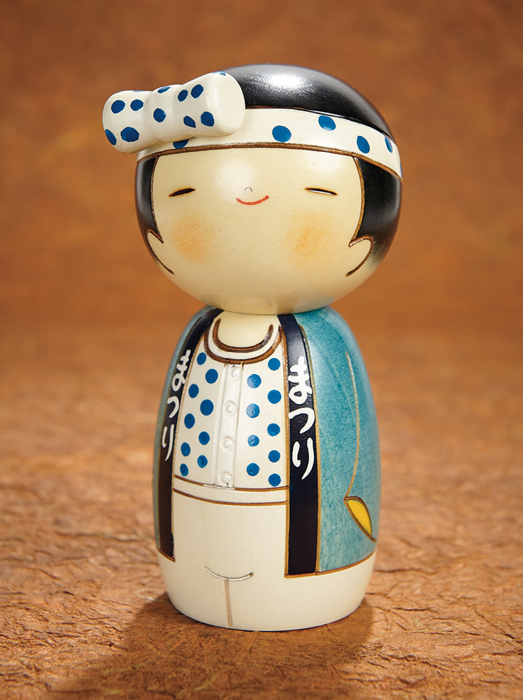 Costumed Brother Wooden Kokeshi Doll