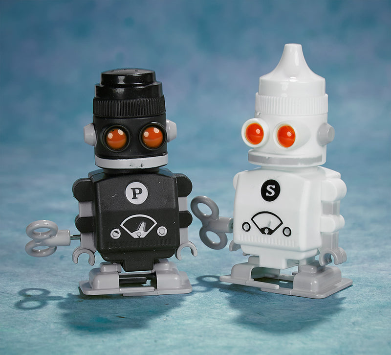 Robot Salt and Pepper Shakers