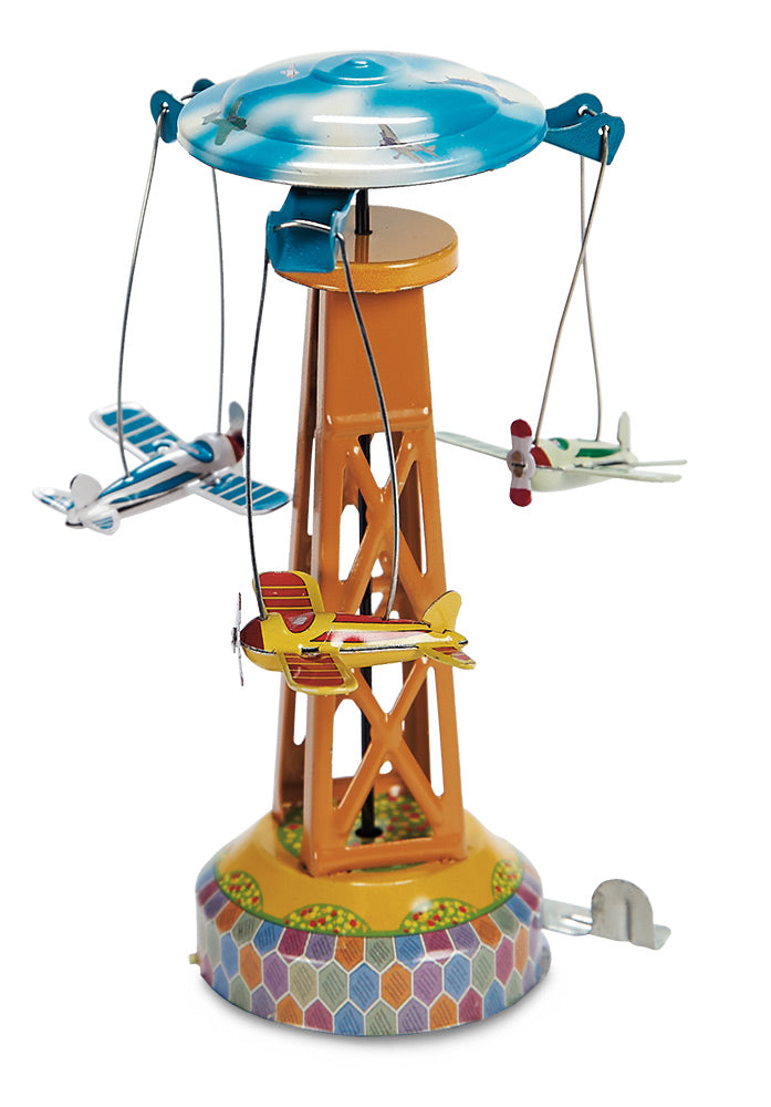 Airplane Carousel Tower, a Mechanical Tin Toy