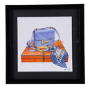 Blue Purse Fashion Sketch Framed Print