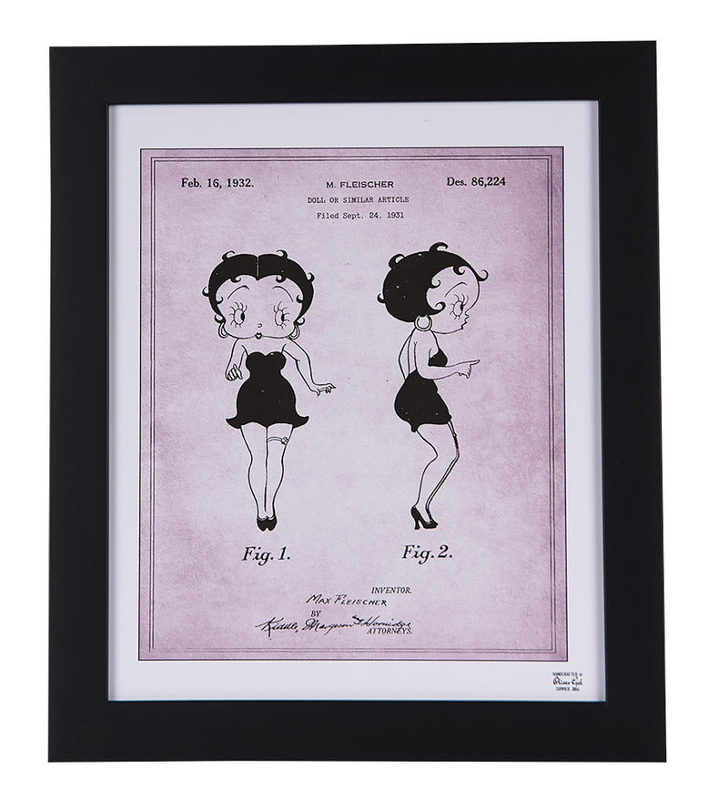 Betty Boop Patent Sketch Framed Print